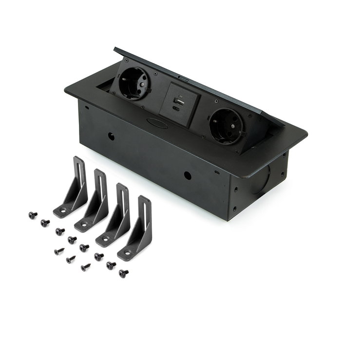 Emuca Multiconnecteur Atom 26 Lite Noir (225x111mm)