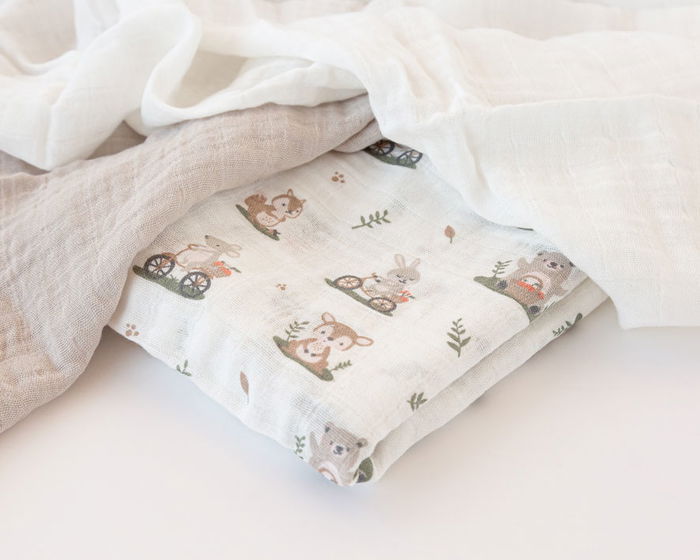 KioKids - Set de 3 Muselins en Viscose de Bambou et Coton 70x70 cm, Certifiés Oeko-Tex Standard 100, pour Bébé (Gris, Blanc, Imprimé Forêt) KioKids - Set de 3 Muselins en Viscose de Bambou et Coton 70x70 cm, Certifiés Oeko-Tex Standard 100, pour Bébé (Gris, Blanc, Imprimé Forêt)