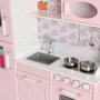 DEQUBE Cuisine en Bois 3 Modules pour Enfants - 94x30x102 cm avec Four, Micro-ondes, Réfrigérateur, Lave-vaisselle, Évier et 4 Ustensiles Métalliques - Dès 3 ans