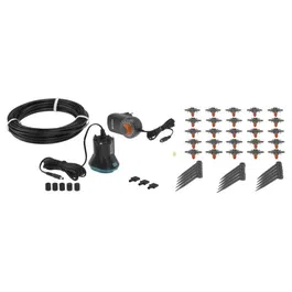 Gardena Kit d'Arrosage Automatique pour Balcon et Terrasse 1407-20 - Arrosoir Automatique Autonome avec Pompe Basse Tension 14V, 25 Goutteurs, Tuyau 10m