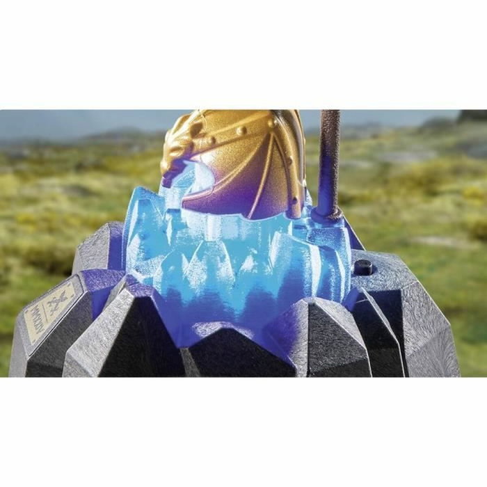 Playmobil Duel de Chevaliers Les Chevaliers de Novelmore avec Effet Lumineux Cristal Bleu, 41 Pièces