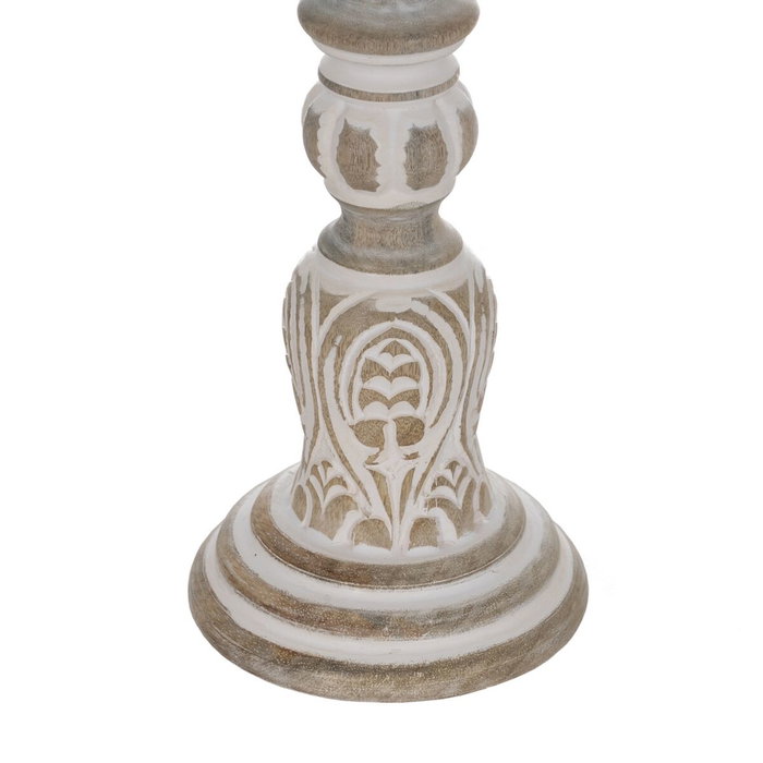 BigBuy Home Pot à Bougie Blanc Naturel Fer Bois de manguier 14 x 14 x 45,72 cm BigBuy Home Pot à Bougie Blanc Naturel Fer Bois de manguier 14 x 14 x 45,72 cm