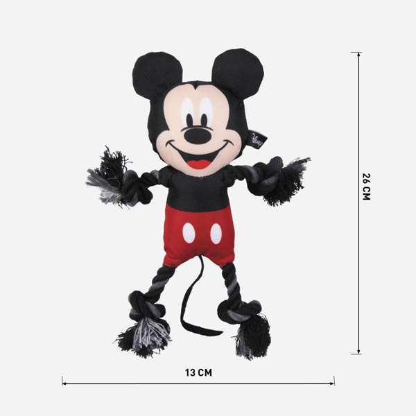 Cerdá Mickey Corde dentaire pour chien, jouet à mâcher en forme de corde - Noir - 15 x 6 x 28 cm