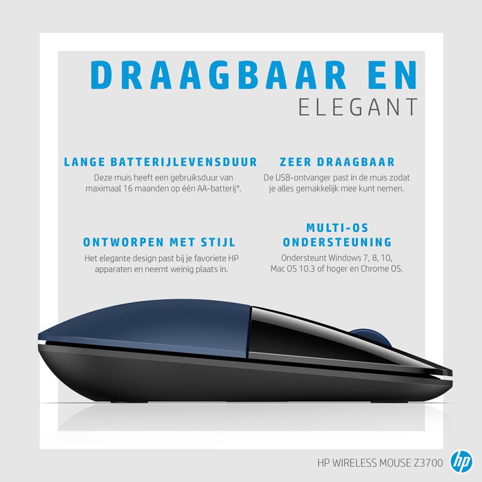 Souris sans-fil HP Z3700 Bleu