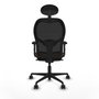Piqueras y Crespo Chaise de Bureau avec Appui-tête 2D036N1 Noir Brun foncé
