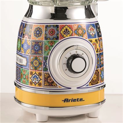 Ariete 583 Positano Batidora de vaso en verre, 4 lames acier inoxydable, 4 vitesses et bouchon doseur, style vintage