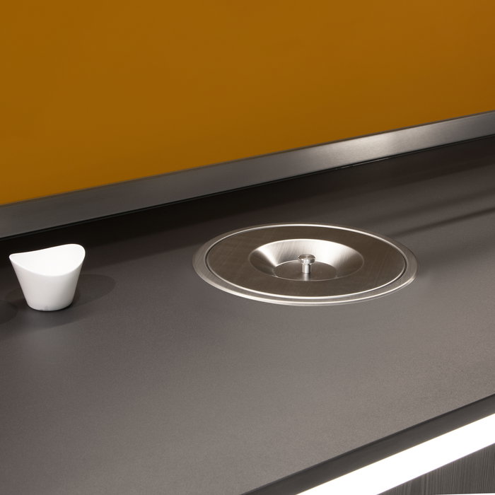 Emuca Bac à déchets encastrable pour plan de travail Recycle, 1 bac amovible 5 litres, Acier inoxydable et Plastique