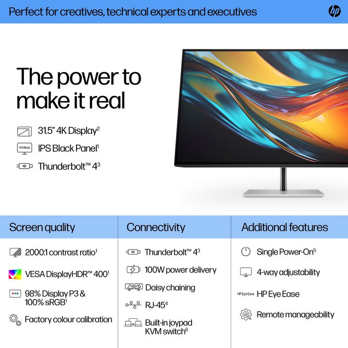 HP HP Série 7 Pro 31,5 pouces 4K Thunderbolt 4 - 732pk