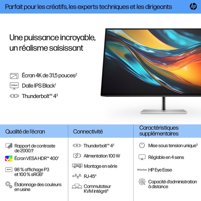 HP Série 7 Pro 31,5 pouces 4K Thunderbolt 4 IPS Black