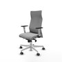 Piqueras Y Crespo Fauteuil Albacete, mécanisme synchrone, Gris clair, Similpiel, Base blanche, Roues 65mm