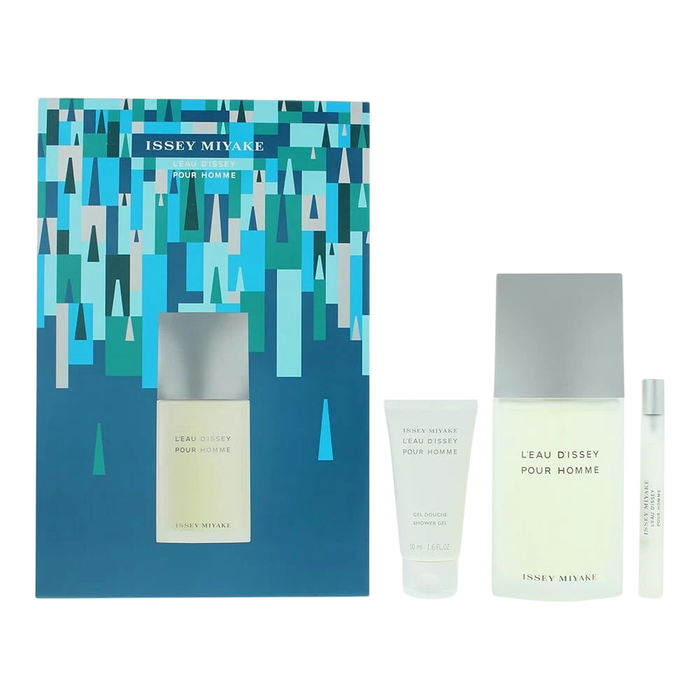 Issey Miyake L'Eau d'Issey Pour Homme Coffret Cadeau 3 pièces - Eau de Toilette 125ml + Gel Douche 50ml + Mini Eau de Toilette 10ml pour Homme