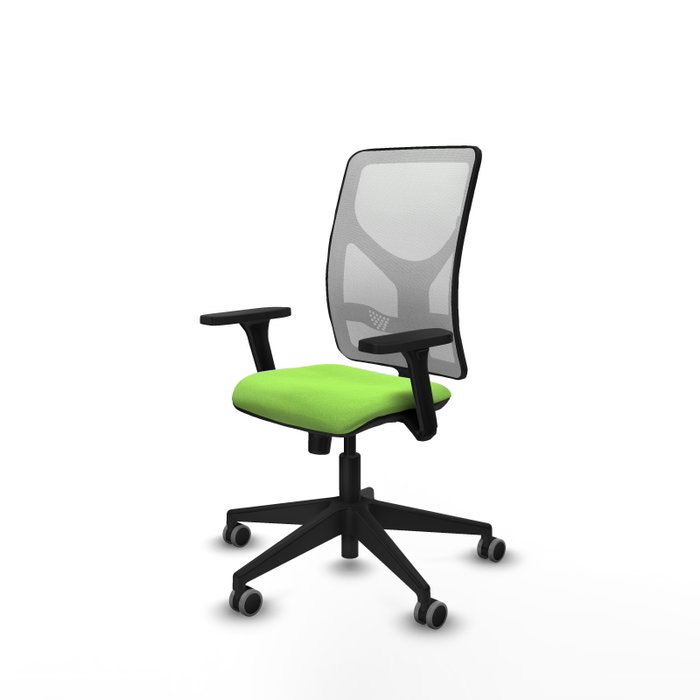 PIQUERAS Y CRESPO Chaise Motilla Synchro Vert pistache et Blanc, Accoudoirs 3D, Sans appui-tête, Roulettes 65mm