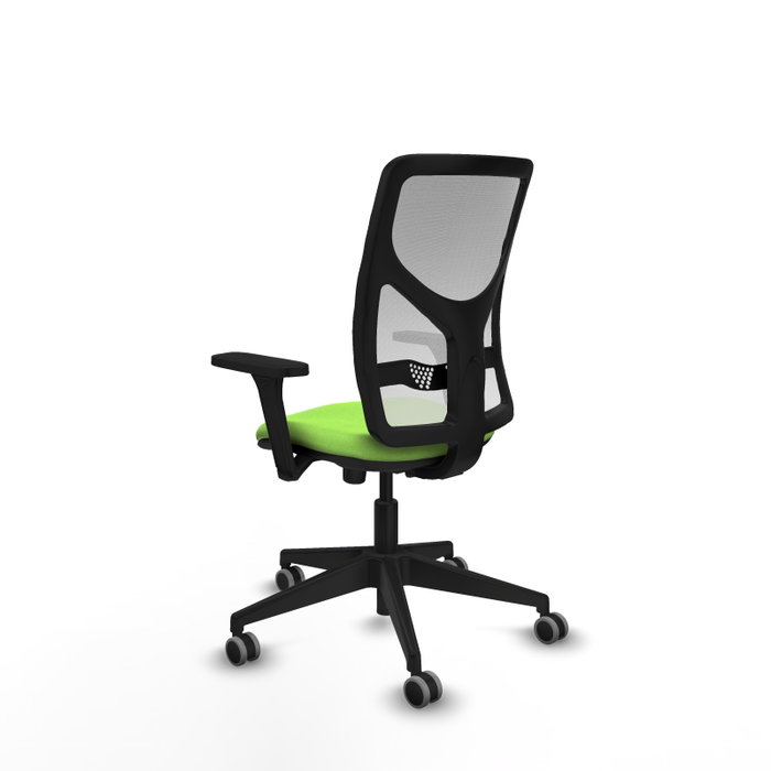 PIQUERAS Y CRESPO Chaise Motilla Synchro Vert pistache et Blanc, Accoudoirs 3D, Sans appui-tête, Roulettes 65mm