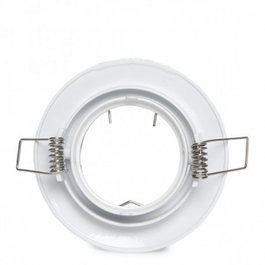 Bague Projecteur Downlight Inclinable Rond Aluminium Blanc 93mm