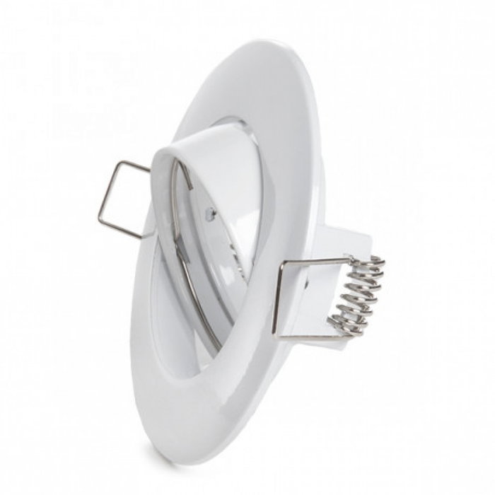 Bague Projecteur Downlight Inclinable Rond Aluminium Blanc 93mm Bague Projecteur Downlight Inclinable Rond Aluminium Blanc 93mm