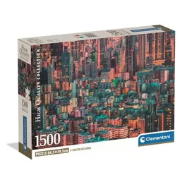 Clementoni - Puzzle Compact 1500 Pièces - Hong-Kong 'The Hive' - 84.3 x 59.2 cm - avec Poster - Boîte Compacte