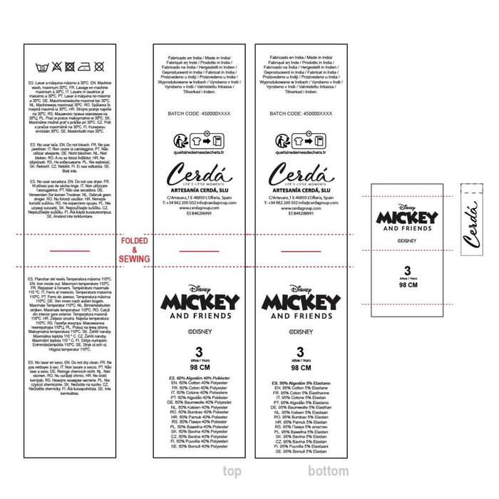 Ensemble de Vêtements Minnie Mouse Gris