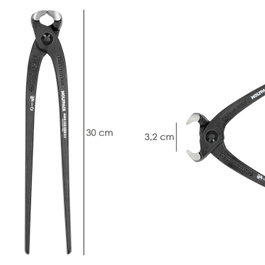 WOLFPACK LINEA PROFESIONAL Tenazas Rusas Plus DIN/ISO 9242 Negra 12 pouces