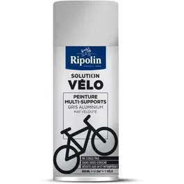 Ripolin Solution Vélo Peinture Multi-Supports 0,4 L Gris Alu Mat - Résiste aux UV et Intempéries - Intérieur/Extérieur