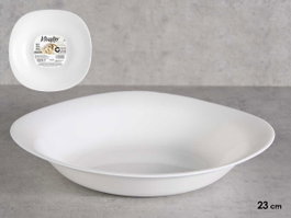 Vivalto Assiette Creuse Carrée Opal 23 cm Blanc Verre (Set de 24)