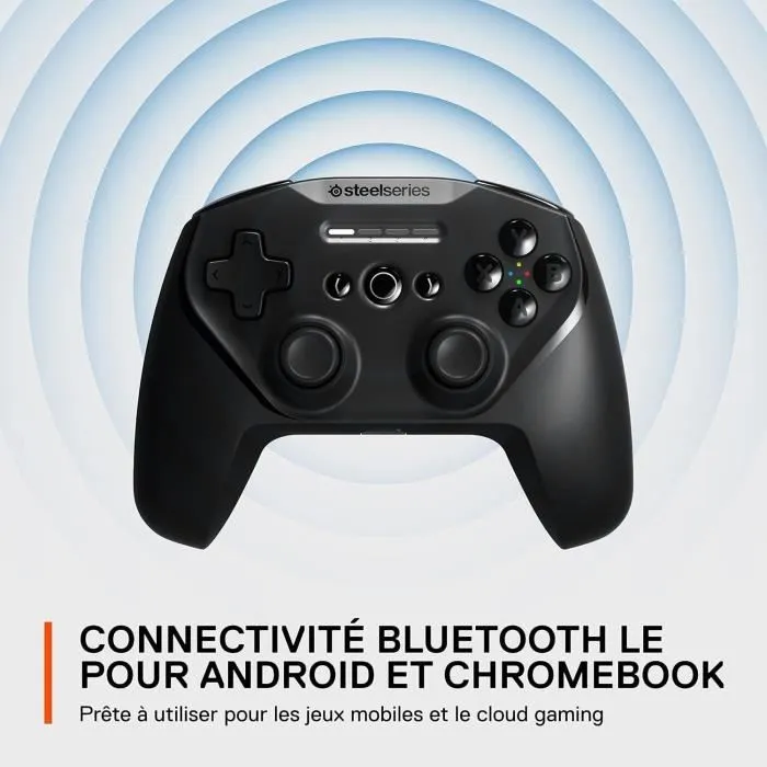 SteelSeries Stratus + Manette de Jeu Sans Fil Bluetooth pour Android et Chromebook - Noir