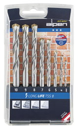 ALPEN Coffret de forets widia Long Life 8 pièces 3.0-10.0 mm