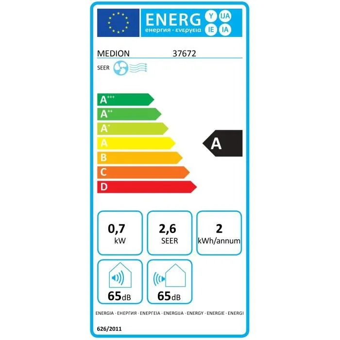 Medion P701 Climatisation mobile 7000 Btu Connectée pour pièce jusqu'à 25 m²