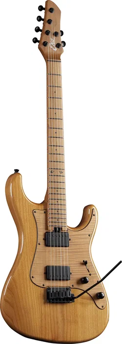 EKO Guitare Électrique Fire 601 Lignum Natural - Corps en Alisier, Manche en Érable Torréfié, 2 Humbuckers, Tremolo EKO Steel HRC57