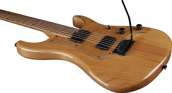 EKO Guitare Électrique Fire 601 Lignum Natural - Corps en Alisier, Manche en Érable Torréfié, 2 Humbuckers, Tremolo EKO Steel HRC57