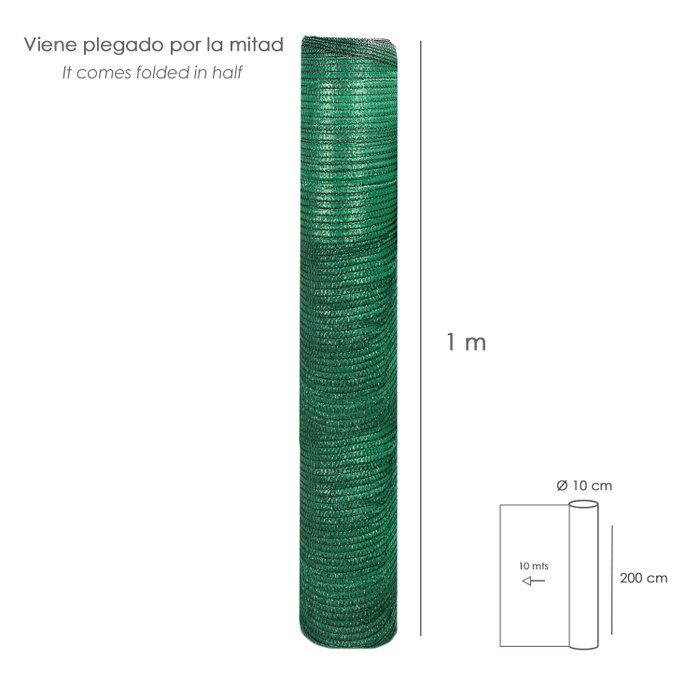 SATURNIA Malla Sombreo Vert Clair 2,0 m x 10 m