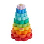 Fisher-Price - Jouet d'éveil pyramide en bois avec 10 anneaux empilables - Jouet pour bébé à partir de 6 mois