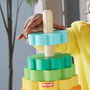 Fisher-Price - Jouet d'éveil pyramide en bois avec 10 anneaux empilables - Jouet pour bébé à partir de 6 mois