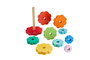 Fisher-Price - Jouet d'éveil pyramide en bois avec 10 anneaux empilables - Jouet pour bébé à partir de 6 mois