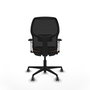 Chaise Alfera Synchrone/Traslack Maille/tissu Marron foncé Maille Noir Base en nylon noir Accoudoirs noirs et blancs Sans appui-tête Roulettes 65mm pour moquette