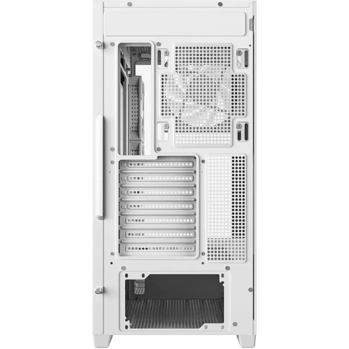 Deepcool CG580 4F - Boitier PC moyen tour blanc E-ATX avec 4 ventilateurs ARGB 120mm, panneaux verre trempé et ports USB Type-C