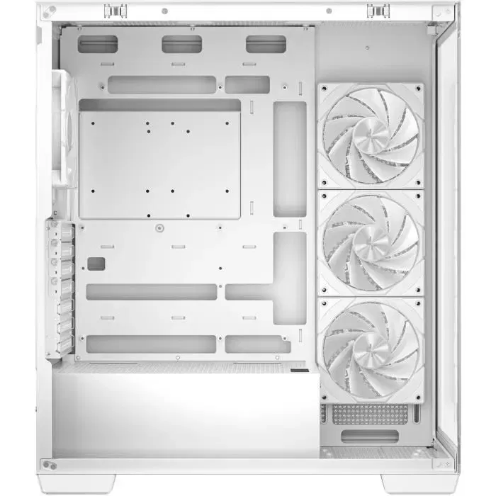 Deepcool CG580 4F - Boitier PC moyen tour blanc E-ATX avec 4 ventilateurs ARGB 120mm, panneaux verre trempé et ports USB Type-C