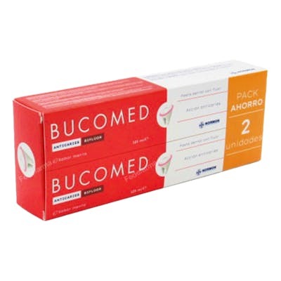 Bucomed Pack de 2 Dentifrices Anti-Caries 125 ml Bucomed Pack de 2 Dentifrices Anti-Caries 125 ml