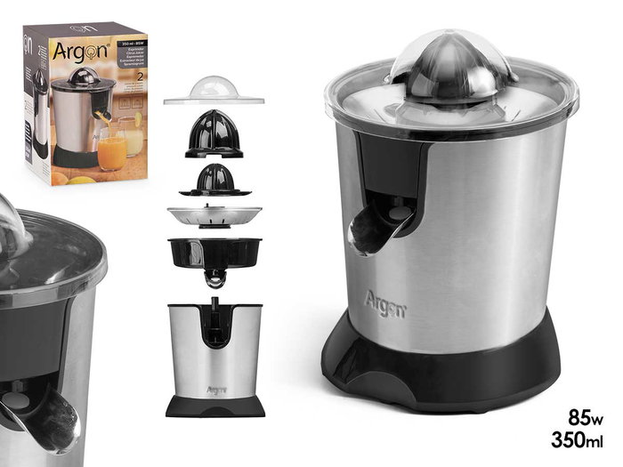 Argon Presse-agrumes 85W Noir Acier Inoxydable 350 ml 21,2x26,2x19 cm (Set de 6) Argon Presse-agrumes 85W Noir Acier Inoxydable 350 ml 21,2x26,2x19 cm (Set de 6)