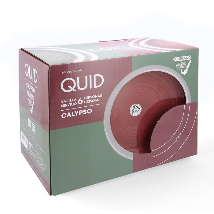 Assiettes Quid Calypso Rouge Céramique 18 Pièces