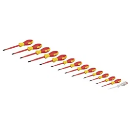 Bosch Set de tournevis mixtes VDE 14 pièces avec testeur de phase unipolaire et mallette L-BOXX - 10 kV testé