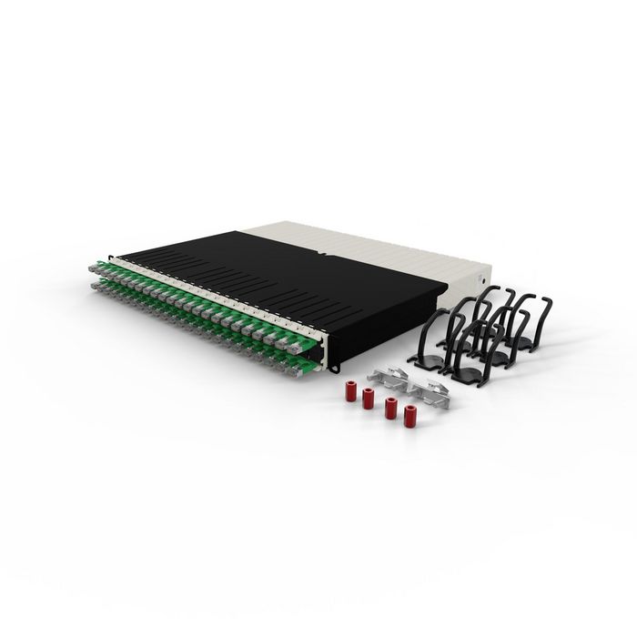 PATCHBOX patchbox.one - 8RU - STP - Vert - Système de gestion de câbles rétractables pour baie réseau (Cat.6a PoE, 24 câbles)