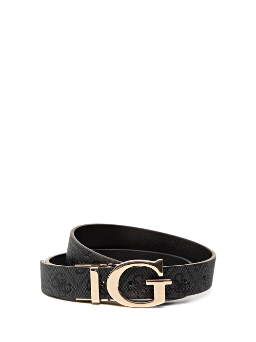 Guess Ceinture en tissu pour femme, Mika, recto-verso, Gris, Taille M Guess Ceinture en tissu pour femme, Mika, recto-verso, Gris, Taille M