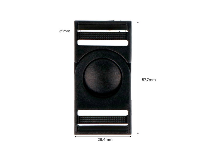 Innspiro Lot de 3 Boucles Doubles en Plastique Noir 25 mm