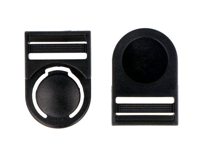 Innspiro Lot de 3 Boucles Doubles en Plastique Noir 25 mm