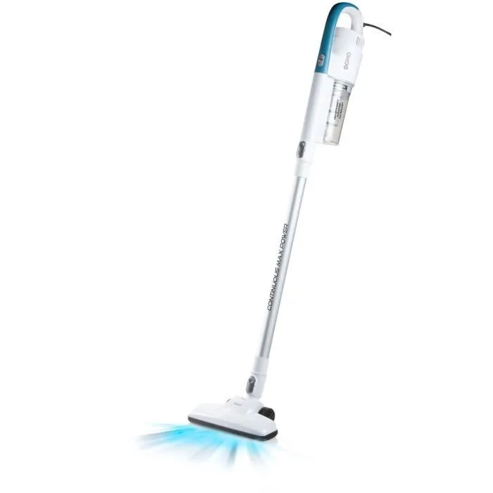 DOMO DO237SV Aspirateur Balai Filaire 450W - 2 en 1 Balai et Main - Réservoir 0.45L, Filtres Amovibles, Brosse et Fixation Murale Incluses