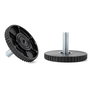ALK System RIDO Pie Nivelador avec référence Ø50 M8x24 en acier et plastique, finition noir et gris pour meuble