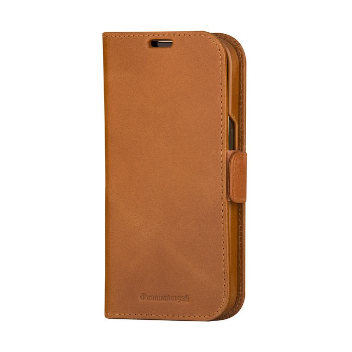 dbramante1928 Lynge Étui portefeuille 2 en 1 en cuir grain plein détachable, compatible charge sans fil, pour iPhone 15 Pro Max, couleur Tan