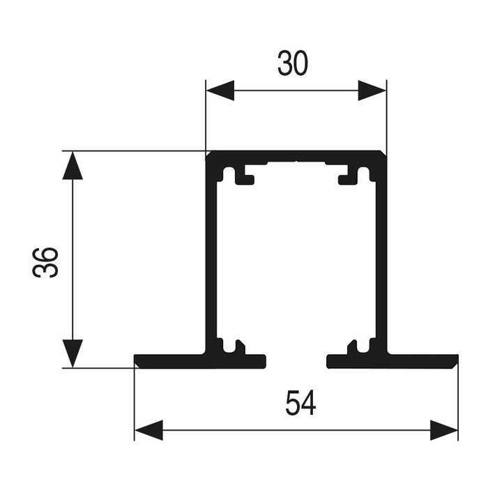 KLEIN Lite + Top - Guide en aluminium anodisé pour faux plafond et portes coulissantes, système amorti (100 kg), longueur 3000 mm