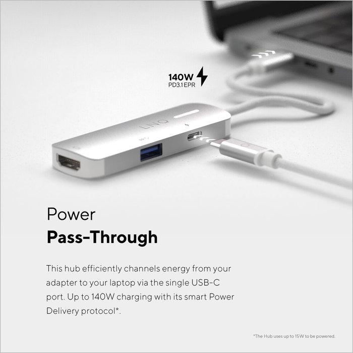 Hub USB Linq Byelements LQ49031 Blanc Gris