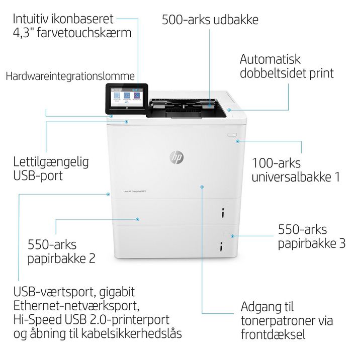 HP LaserJet Enterprise M612dn - Imprimante Laser Professionnelle Noir et Blanc 75 ppm, WiFi, Impression Recto Verso Automatique, Sécurité Dynamique HP JetIntelligence, Format A4
